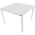 Global Industrial 40 Square Aluminum Slatted Dining Table, White 437005WH